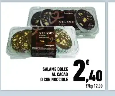 Salame dolce al cacao o con nocciole