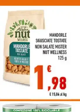 Mandorle tostate non salate Nut Wellness