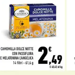 Camomilla dolce notte con passiflora e melatonina L'Angelica