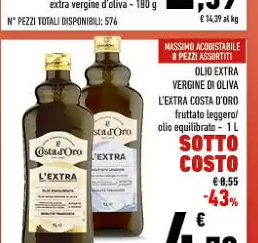 Olio extra vergine di oliva Costa d'Oro