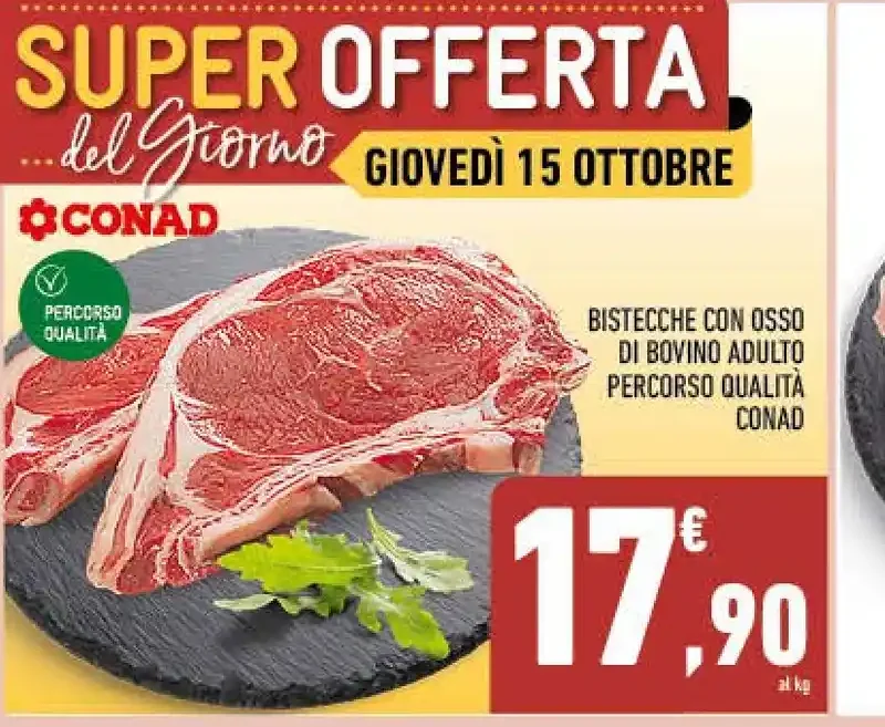 Bistecche con osso di bovino adulto