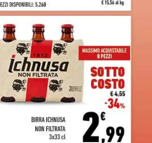 Birra Ichnusa non filtrata