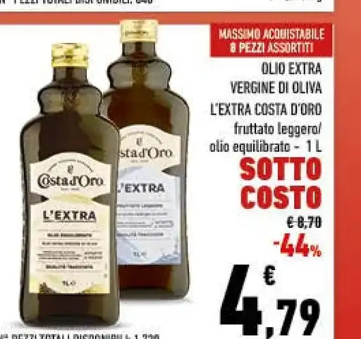 Olio extra vergine di oliva Costa d'Oro