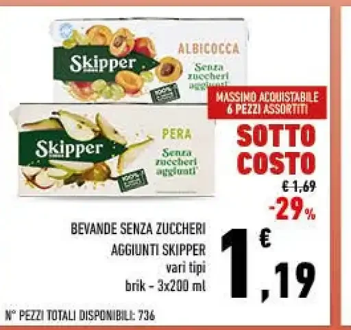 Bevande senza zuccheri aggiunti Skipper