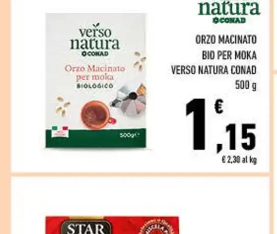 Orzo macinato bio per moka Verso Natura Conad
