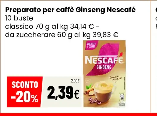 Preparato per caffè Ginseng Nescafé