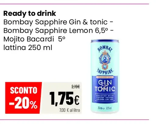 Ready to drink Bombay Sapphire Gin & tonic