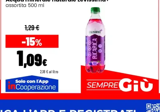 Acqua minerale naturale Levissima+