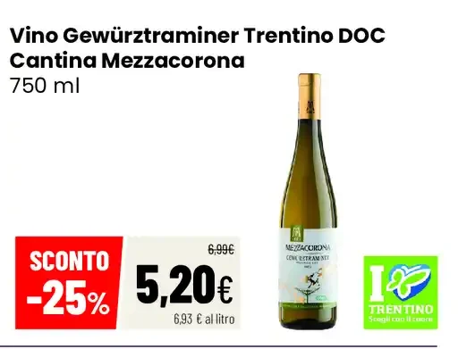 Vino Gewürztraminer Trentino DOC Cantina Mezzacorona