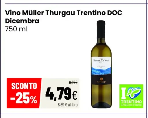 Vino Müller Thurgau Trentino DOC Dicembra