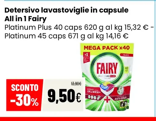Detersivo lavastoviglie in capsule All in 1 Fairy