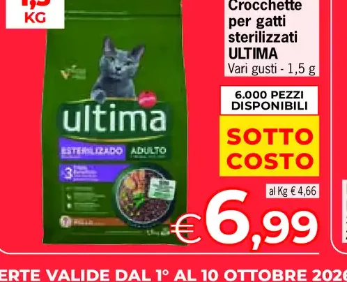 Crocchette per gatti sterilizzati Ultima