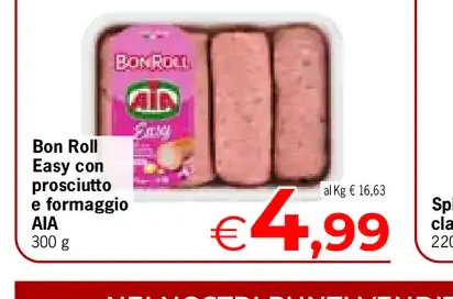 Bon Roll Easy con prosciutto e formaggio Aia