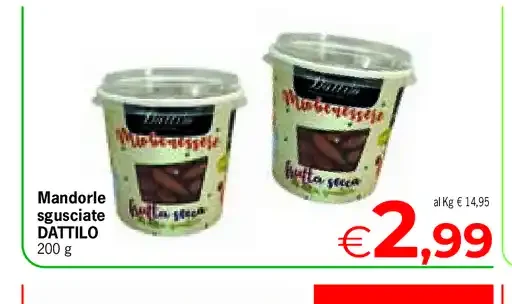 Mandorle sgusciate dattilo