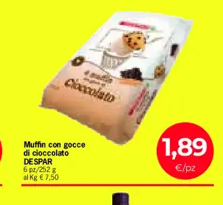 Muffin con gocce di cioccolato
