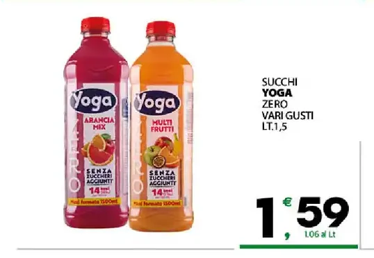 Succhi Yoga Zero vari gusti