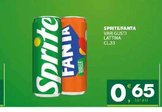 Sprite/Fanta vari gusti lattina