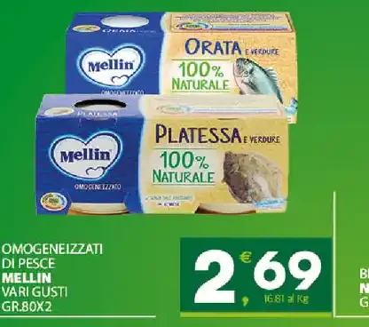 Omogeneizzati di pesce Mellin vari gusti