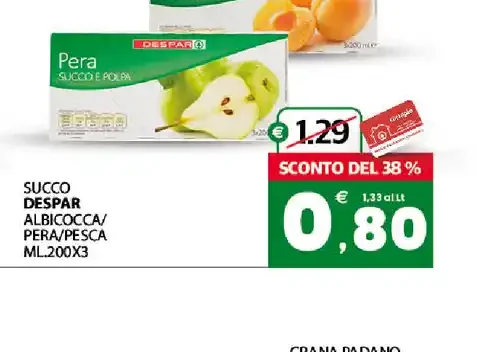 Succo Despar albicocca/pera/pesca