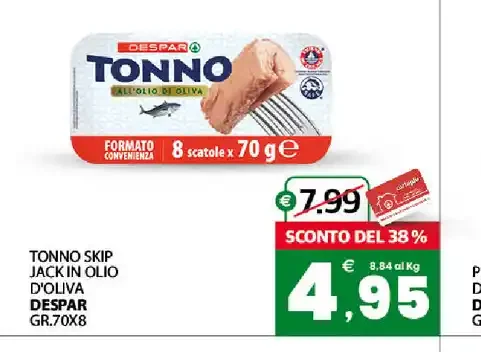 Tonno Skipper Jack all'olio d'oliva Despar