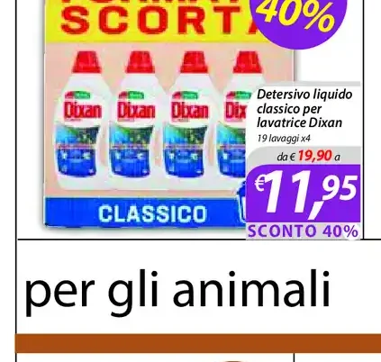 Detersivo liquido classico per lavatrice Dixan