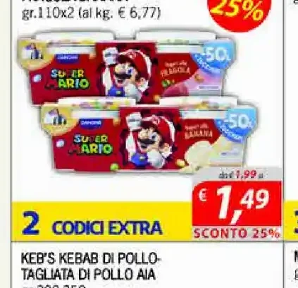 Yogurt SuperMario Danone Fràgola-Banana