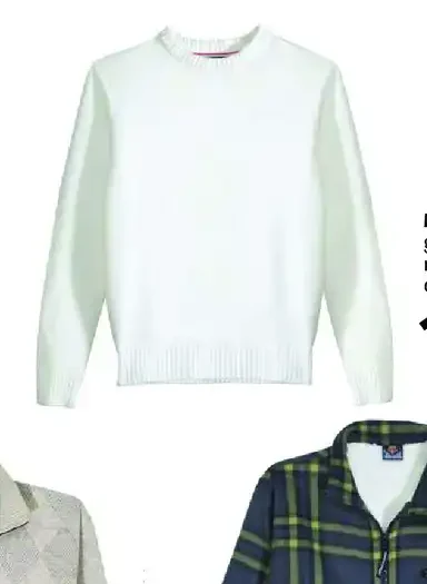 maglia girocollo in punto riso effetto ciniglia