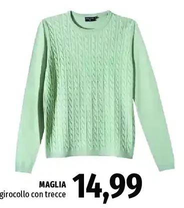 Maglia girocollo con trecce