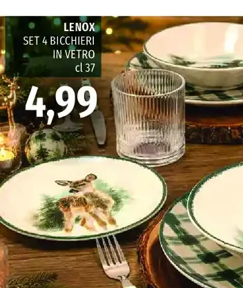 Set 4 bicchieri in vetro Lenox