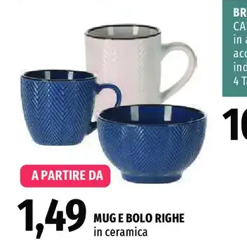 Mug bolo righe in ceramica