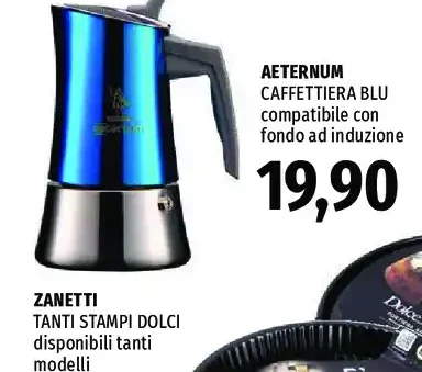 Caffettiera blu compatibile con fondo a induzione