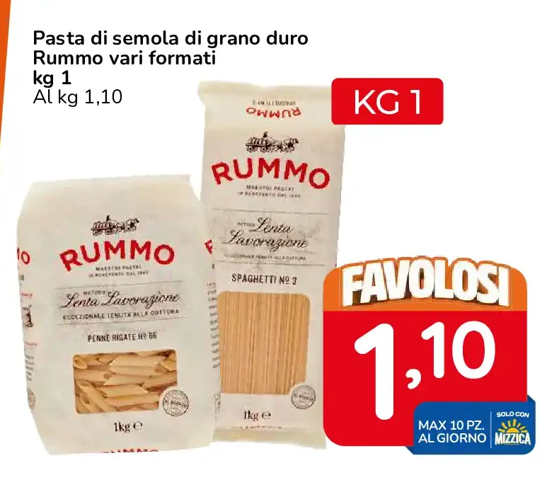 Pasta di semola di grano duro Rummo vari formati