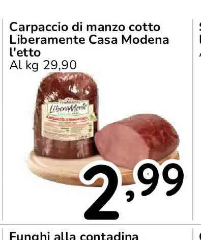 Carpaccio di manzo cotto Liberamente Casa Modena
