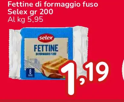 Fettine di formaggio fuso Selex