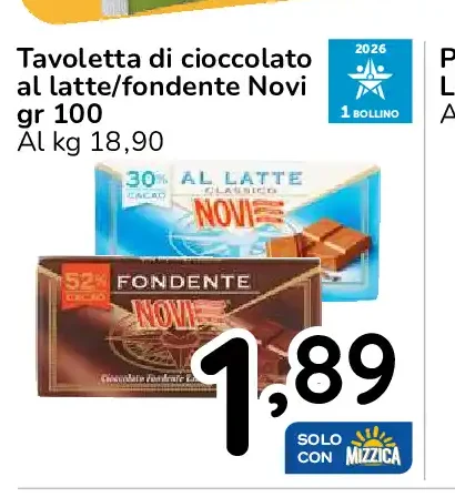 Tavoletta di cioccolato Novi
