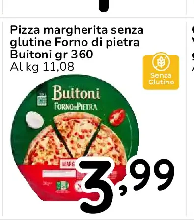 Pizza margherita senza glutine Forno di pietra Buitoni