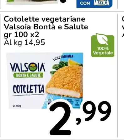 Cotolette vegetariane Valsoia Bontà e Salute