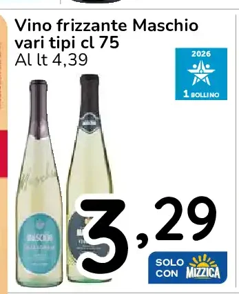 Vino frizzante Maschio vari tipi