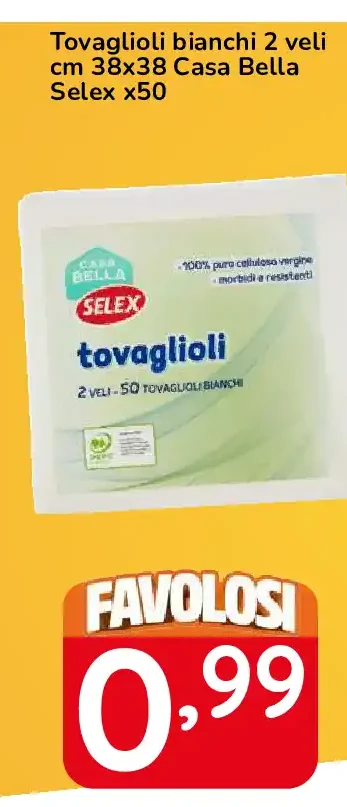 Tovaglioli bianchi Casa Bella Selex