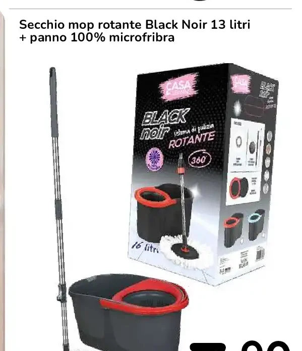 Secchio mop rotante Black Noir