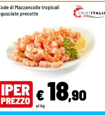 Code di Mazzancolle tropicali sgusciate precotte