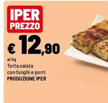 Torta salata con funghi e porri