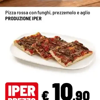 Pizza rossa con funghi
