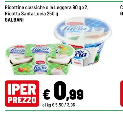 Ricottine classiche o la Leggera / Ricotta Santa Lucia