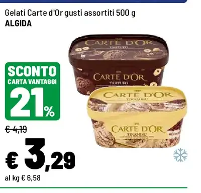 Gelati Carte d'Or gusti assortiti