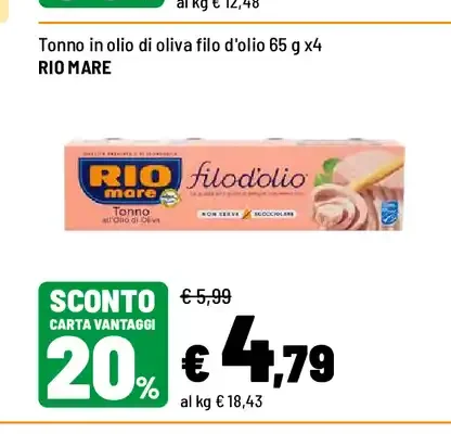 Tonno in olio di oliva filo d'olio