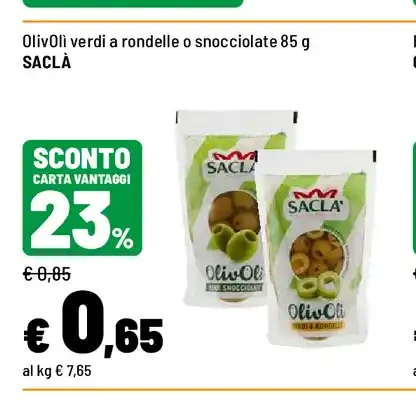 Olive verdi a rondelle o snocciolate