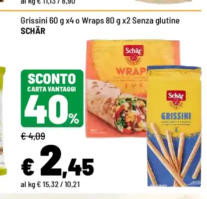 Grissini o wraps senza glutine