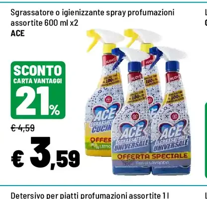 Sgrassatore o igienizzante spray Ace