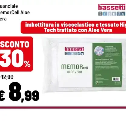 Guanciale MemorCell Aloe Vera Bassetti